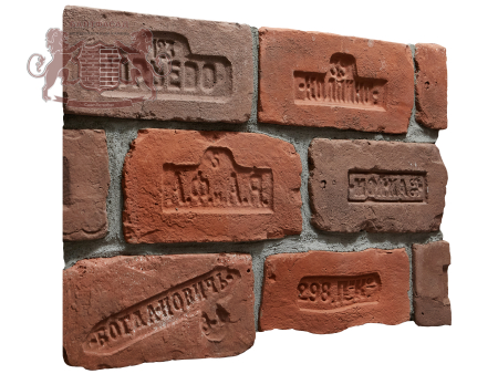 Декоративный камень Старый кирпич Клейма 255×130, 6 штук